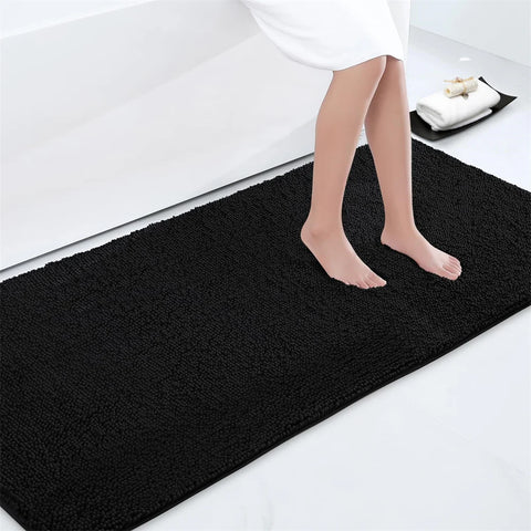 Navak Carpet Olanly Chenille-Badezimmerteppich, extra weich, zottelige Badematte, rutschfeste Badezimmer-Bodenmatte, wasserabsorbierende Plüsch-Mikrofaser-Teppiche für die Dusche