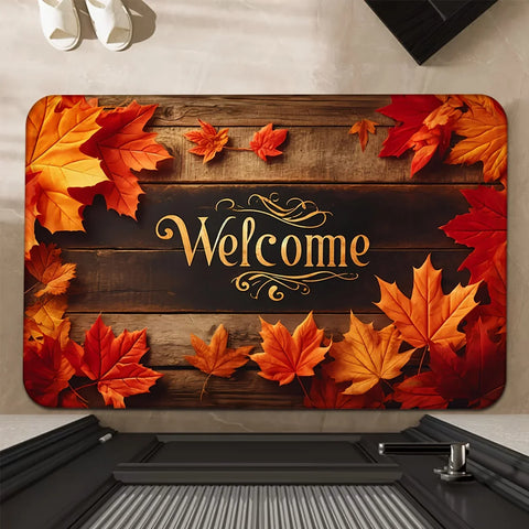 Navak Teppich, Herbst, Thanksgiving, Ahornblätter, Willkommens-Fußmatte, Wohnzimmer, Eingang, rutschfeste Fußmatte, Küche, Flur, Balkon, Teppiche, Heimdekoration