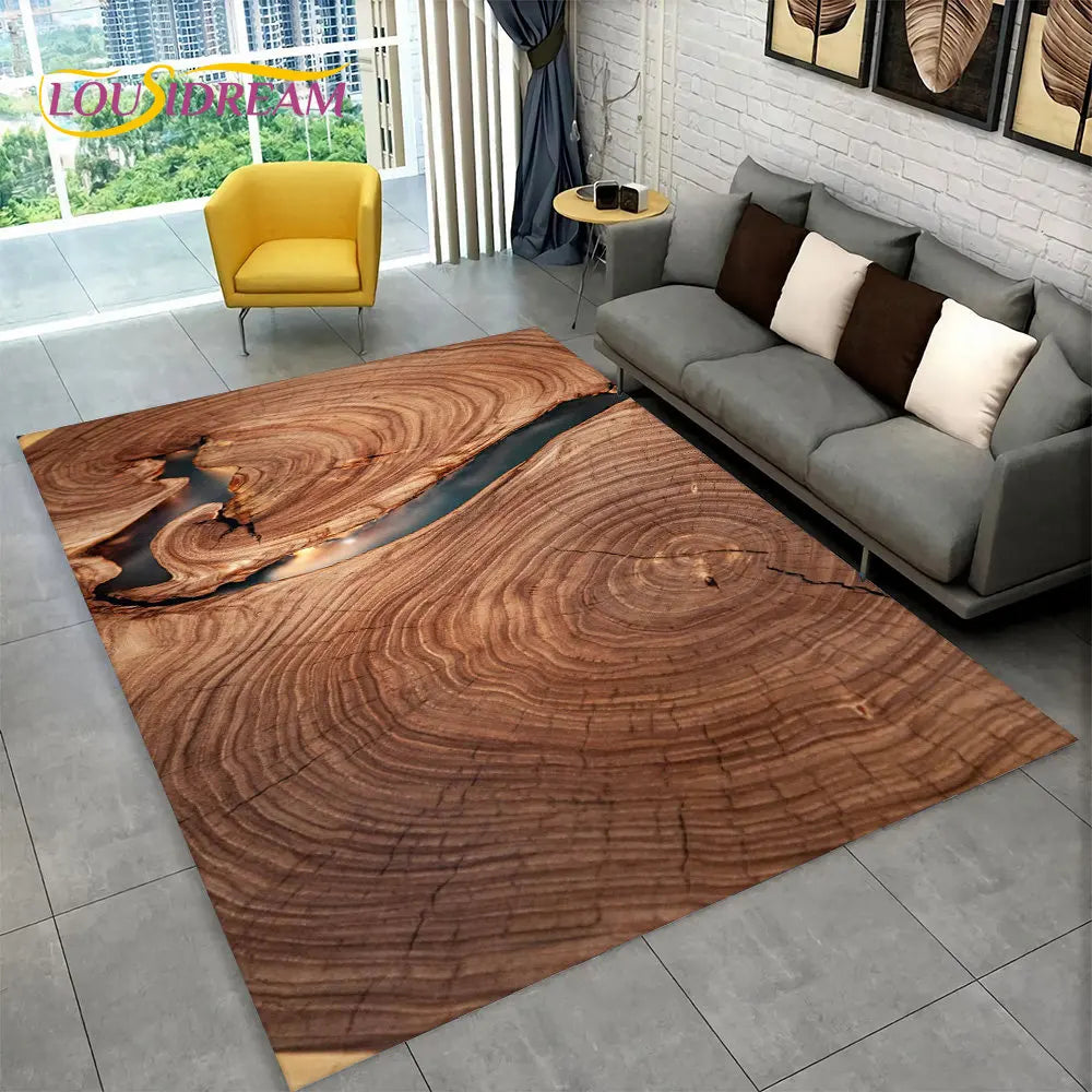 Navak Carpet 3D HD Holzmaserung Retro-Teppich, groß, Teppich für Zuhause, Wohnzimmer, Kinderzimmer, Schlafzimmer, Sofa, Fußmatte, Dekor, Küche, rutschfeste Bodenmatte
