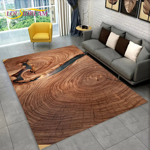 Navak Carpet 3D HD Holzmaserung Retro-Teppich, groß, Teppich für Zuhause, Wohnzimmer, Kinderzimmer, Schlafzimmer, Sofa, Fußmatte, Dekor, Küche, rutschfeste Bodenmatte
