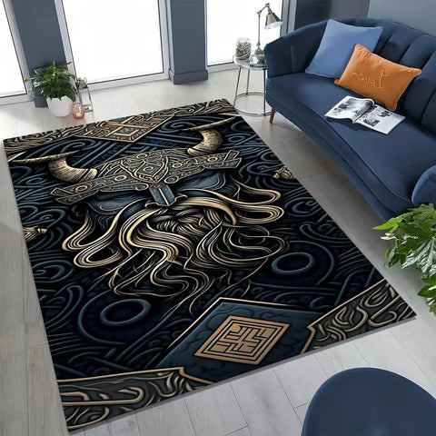 Navak Teppich, nordisches Wikinger-Kriegersymbol, Valhalla, Valknut, Rune, Moto-Teppich für Schlafzimmer, Wohnzimmer, Sofa, Zuhause, Fußmatte, Dekor, rutschfeste Bodenmatte