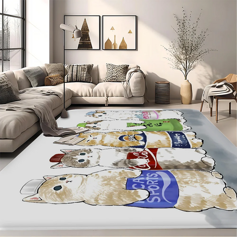 Navak Teppich, lustige Katze, Mofusand, Bodenmatte, Retro, Multiple-Choice, Wohnzimmer, Küche, Teppich, rutschfest, moderne Heimdekoration