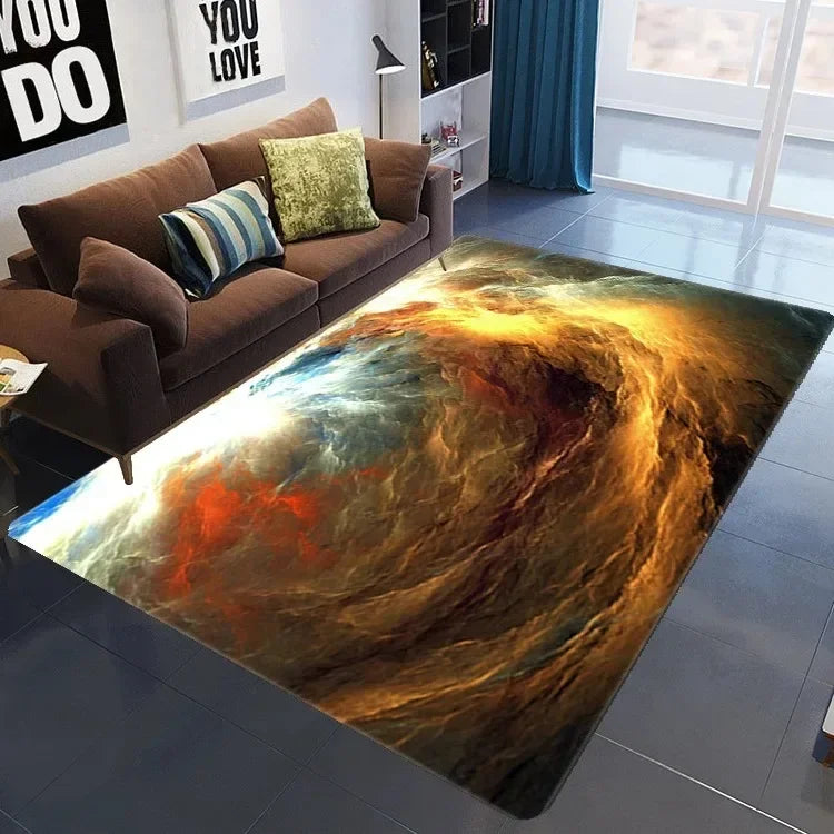 Navak Teppich 3D Galaxy Space Star Teppich Home Schlafzimmer Wohnzimmer Dekorative Bodenmatte Badezimmer Zimmer Rutschfester Teppich Fußmatte