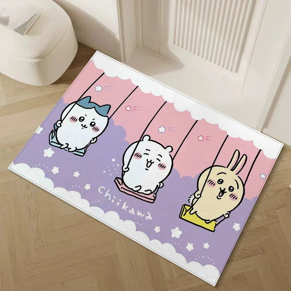 Navak Carpet Daily Picks Disney Chiikawa Boden-Fußmatte Wohnzimmer Schlafzimmer Badezimmer Eingangsbereich Teppich Niedlich Mädchen Kind Haus Home Decor Rutschfester Teppich