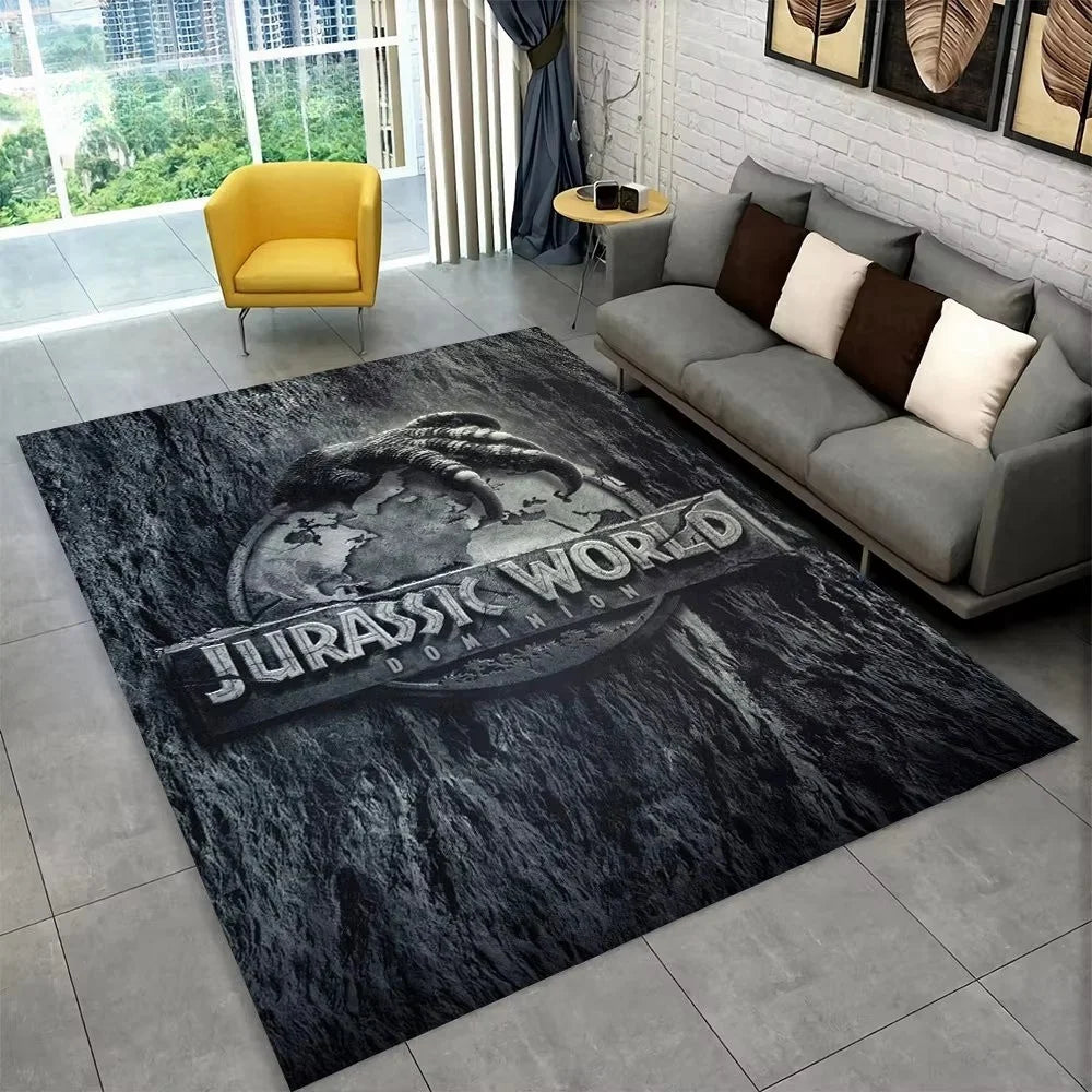 Navak Carpet 3D J-Jurassic Park Dinosaurier-Teppich, großer Teppich, Schlafzimmer, Kinderspielzimmer, Bodenmatte, rutschfest, Wohnzimmer-Dekor, lustiger Sofa-Akzent