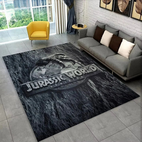 Navak Carpet 3D J-Jurassic Park Dinosaurier-Teppich, großer Teppich, Schlafzimmer, Kinderspielzimmer, Bodenmatte, rutschfest, Wohnzimmer-Dekor, lustiger Sofa-Akzent