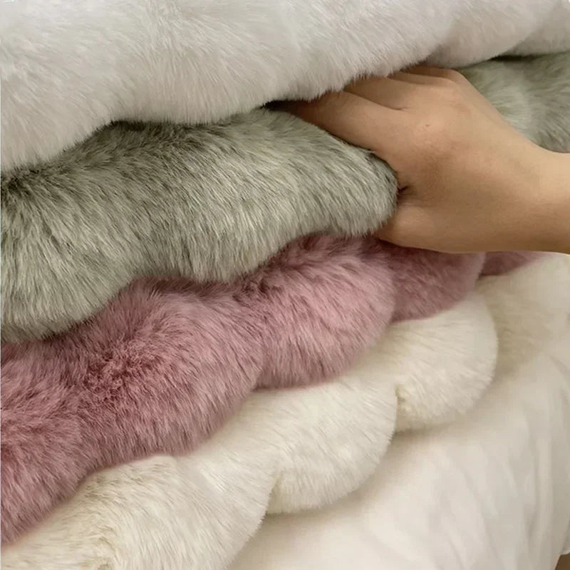 Navak Carpet Nordische runde Teppiche für Wohnzimmer, Plüsch-Bodenmatte, weiche Teppiche, Schlafzimmer, Nachttisch, flauschige Matte, rutschfester, zotteliger Teppich, Raumdekoration