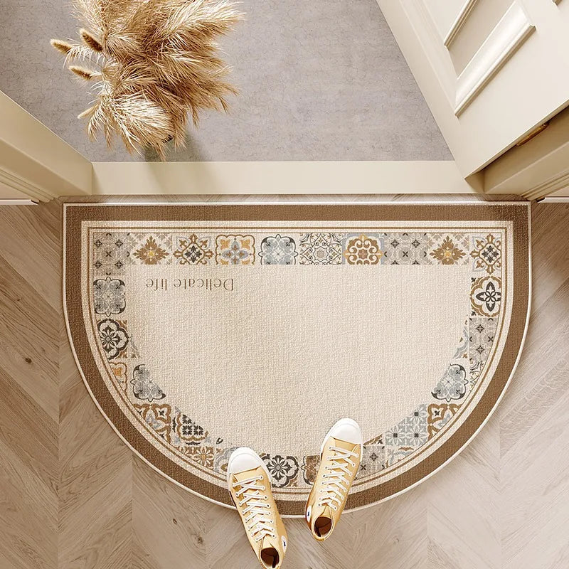 Navak Carpet Entrance Door Mat Non-slip Wear-resistant Dirt-resistant Carpet Semi-circular Line Texture Garden Rug Outdoor Home Decor Mats