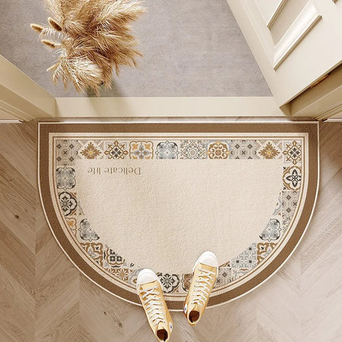 Navak Carpet Entrance Door Mat Non-slip Wear-resistant Dirt-resistant Carpet Semi-circular Line Texture Garden Rug Outdoor Home Decor Mats