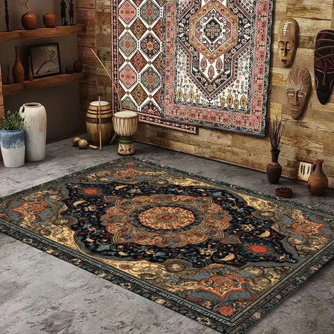 Navak Teppich Persischer Amerikanischer Retro-Teppich Große Fläche Wohnzimmer Dekoration Zuhause Ethnischer Stil Schlafzimmer Teppich Garderobe Lounge Weiche Matte Waschbar