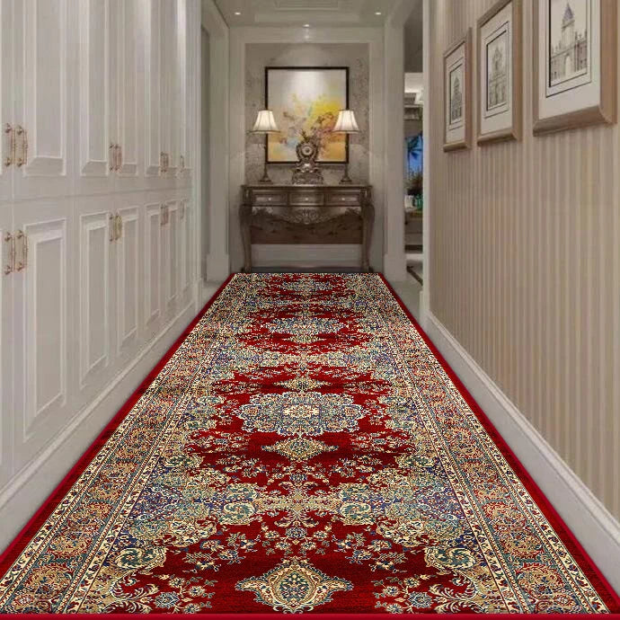 Navak Carpet Persian Retro Long Corridor Carpet Living Room Decoration Home Anti Slip Hallway Runner Rugs Hotel Stairs Passageway Custom Mat