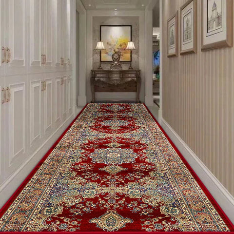 Navak Carpet Persian Retro Long Corridor Carpet Living Room Decoration Home Anti Slip Hallway Runner Rugs Hotel Stairs Passageway Custom Mat