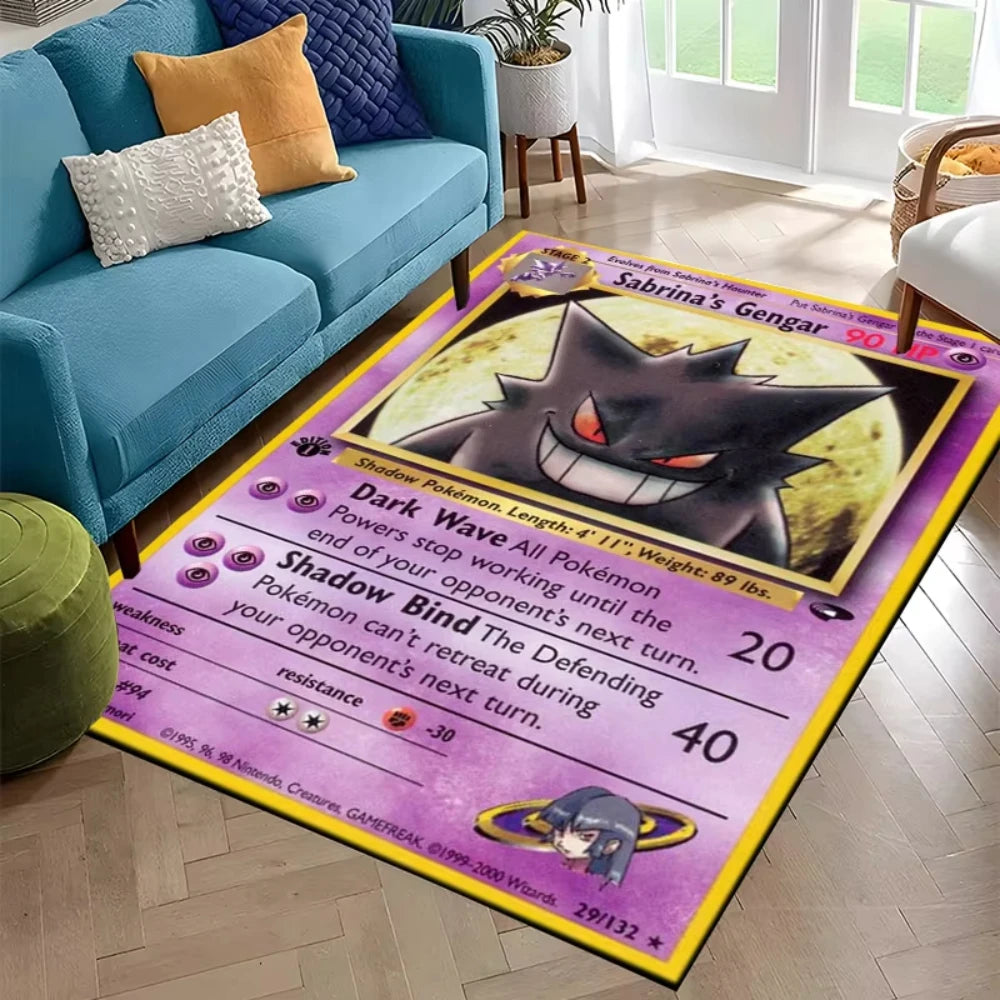 Navak Carpet Daily Picks Gengar-Spielkarten-Teppich für Gaming-Zimmer-Dekoration, Schlafzimmer, weicher Teppich, Wohnzimmer-Teppich, Männerhöhle, ideales Geschenk