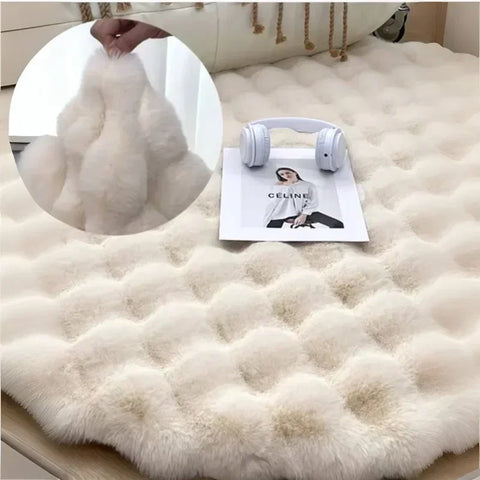 Navak Carpet Nordische runde Teppiche für Wohnzimmer, Plüsch-Bodenmatte, weiche Teppiche, Schlafzimmer, Nachttisch, flauschige Matte, rutschfester, zotteliger Teppich, Raumdekoration