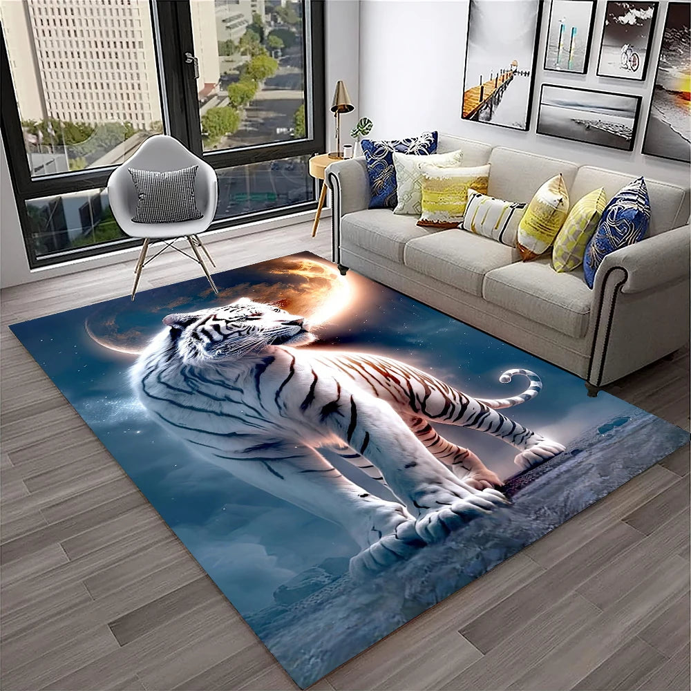 Navak Carpet 3D-Traumtiger, Tier-Cartoon-Teppich für Zuhause, Wohnzimmer, Schlafzimmer, Sofa, Fußmatte, Dekoration, Kinderspielbereich, rutschfeste Bodenmatte