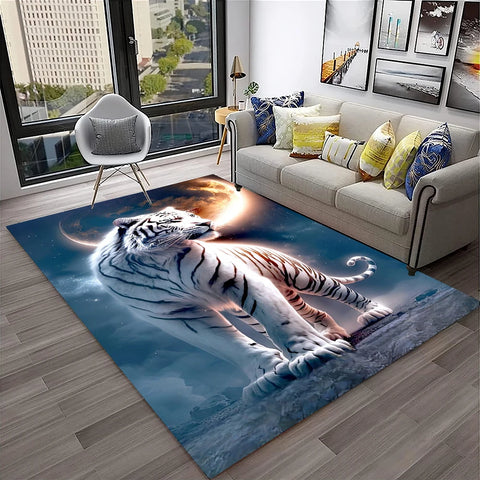 Navak Carpet 3D-Traumtiger, Tier-Cartoon-Teppich für Zuhause, Wohnzimmer, Schlafzimmer, Sofa, Fußmatte, Dekoration, Kinderspielbereich, rutschfeste Bodenmatte