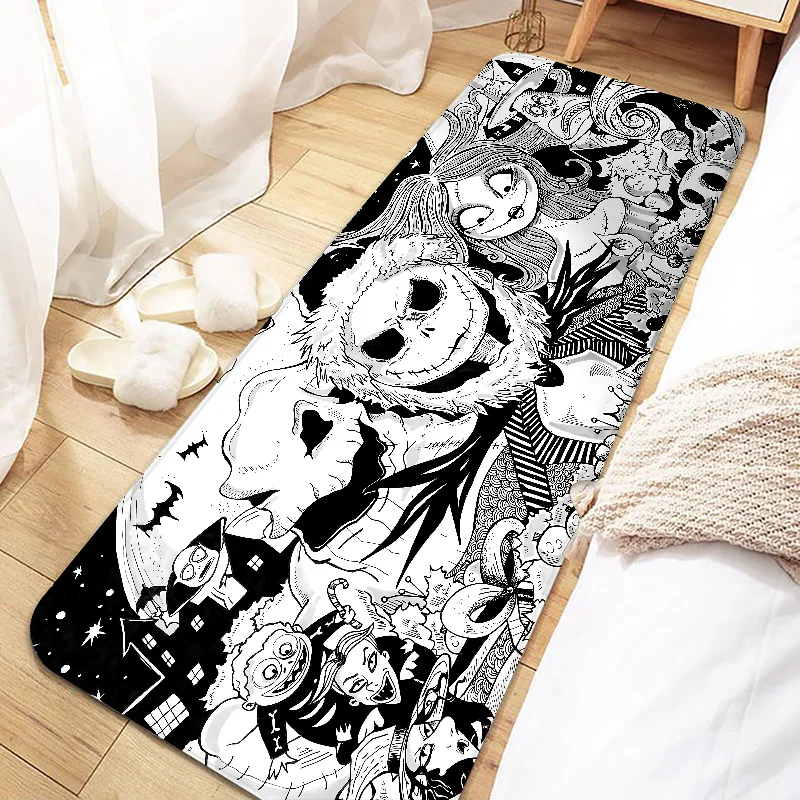 Navak Carpet Jack Skellington Fußmatte für den Eingangsbereich, rutschfeste Fußmatte, waschbar, Küchenteppich, Wohnzimmer, Flur, Badezimmer, Badematten