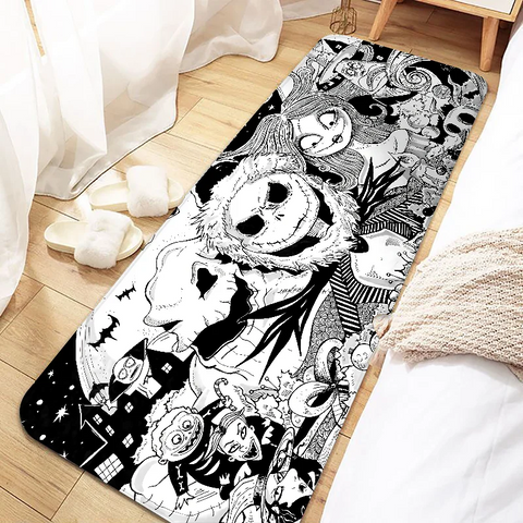 Navak Carpet Jack Skellington Fußmatte für den Eingangsbereich, rutschfeste Fußmatte, waschbar, Küchenteppich, Wohnzimmer, Flur, Badezimmer, Badematten