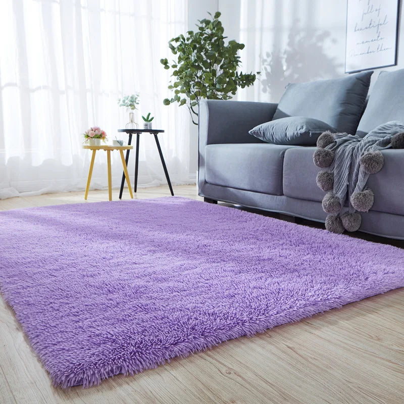 Navak Teppich Grau Schlafzimmer Wohnzimmer Heimteppich Nordischer flauschiger Plüsch Kinderzimmer Dekor Rutschfeste Matten Lounge Veranda Tisch Kaffee Großer Teppich