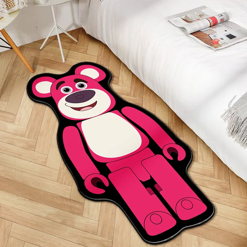 Navak Teppich, unregelmäßiger Cartoon-Bearbricks-Teppich, mehrfarbig, Gewaltbär-Teppich für Schlafzimmer, Nachttisch, rutschfest, modisch, für Zuhause, Bodenmatte