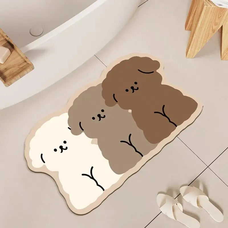 Navak Carpet Exclusive Picks Diatom Mud Cartoon Puppy - Themenmatten: Ideal für Tür, Bad und Küche. Sie sind leicht zu reinigen, ermöglichen Trocken- und Nassseparation