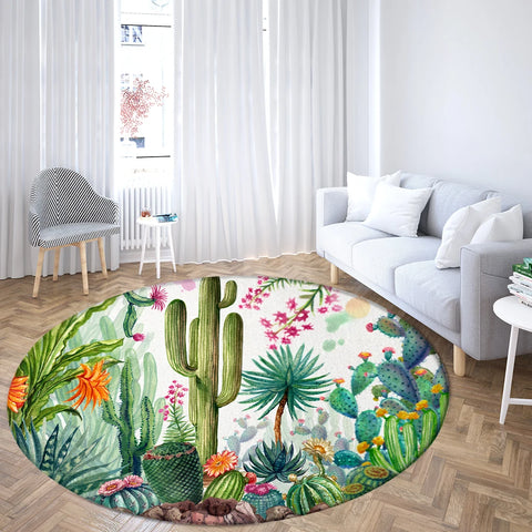 Navak Teppich Home Wohnzimmer Schlafzimmer Badezimmer Bodenmatte Druck Dekorativer Teppich Blume und Vogel Runde Pfingstrose Rose