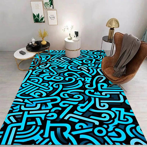 Navak Carpet Daily Picks Einfacher Teppich Cartoon Wohnzimmer Schlafzimmer Küche Sofa Tisch Balkon Teppich Rutschfeste waschbare Matte Exquisite Heimornamente