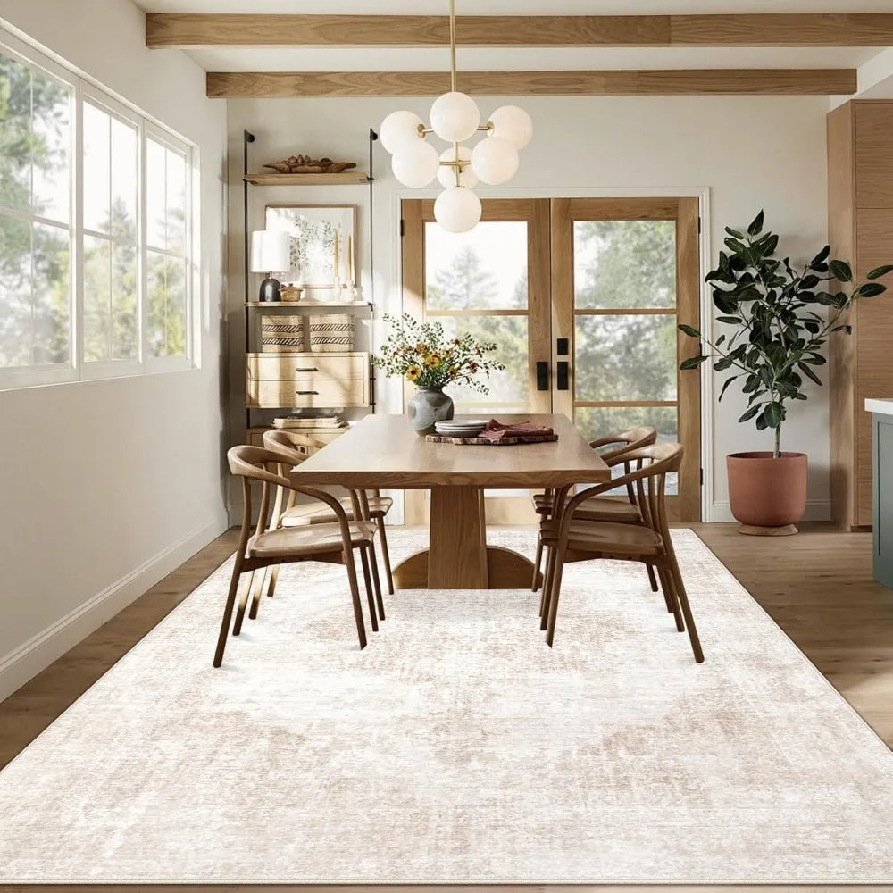 Navak Carpet Area Rug 8x10 Vintage Rug: Large Washable Living Room Rug Retro Medallion Distressed Rug Soft Low Pile Non-Slip Rugs Indoor Floo