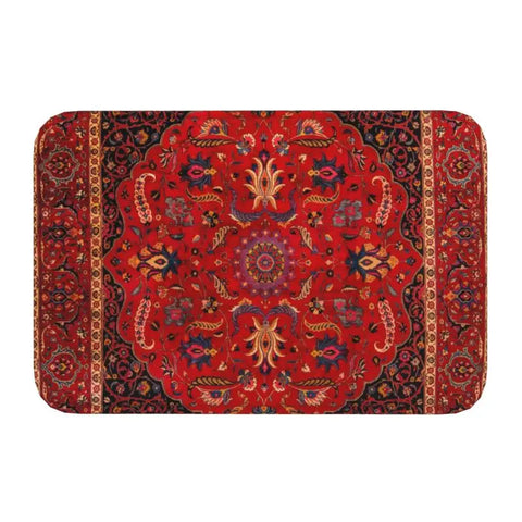 Navak Teppich, blau, antik, persischer Isfahan-Seidenteppich mit Tieren, Eingangsmatte, Stammes-Ethno-Blumenmuster, Badematte, Teppich