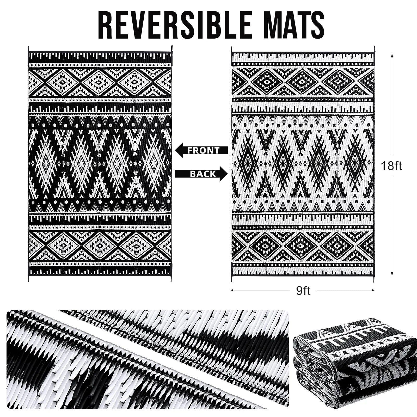 Navak Carpet Kitinjoy Outdoor Rugs Waterproof Reversible Outdoor Plastic Straw Rugs Boho PatioIndoor Carpets RV Mat For Family Camp Picnic