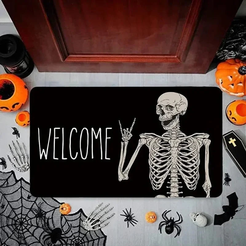 Navak Teppich, Halloween, tanzende Skelette, Fußmatte, gruseliger Totenkopf, rutschfest, Willkommens-Eingangsteppiche, Küche, Schlafzimmer, Wohnzimmer, Teppichdekoration