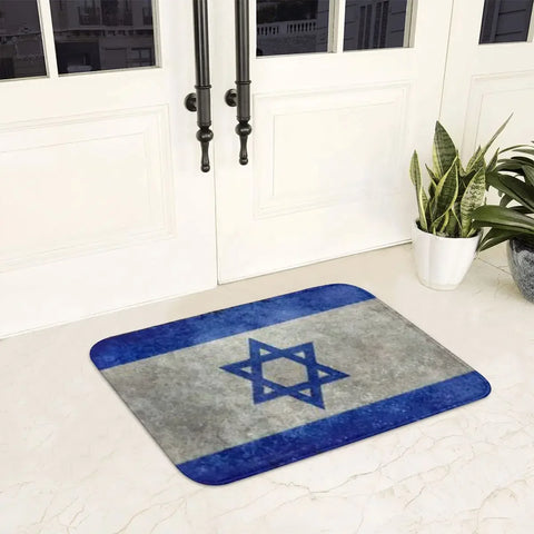 Navak Teppich Israel Flagge Anti-Rutsch-Fußmatte Bodenmatte Sandkratzteppich Teppich für Küche Eingang Zuhause Badezimmer Wohnzimmer Footpad Matten
