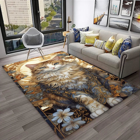 Navak Teppich, 3D, süße Katze, Blume, Cartoon-Teppich für Zuhause, Wohnzimmer, Schlafzimmer, Sofa, Fußmatte, Dekoration, Kinderspielbereich, rutschfeste Bodenmatte