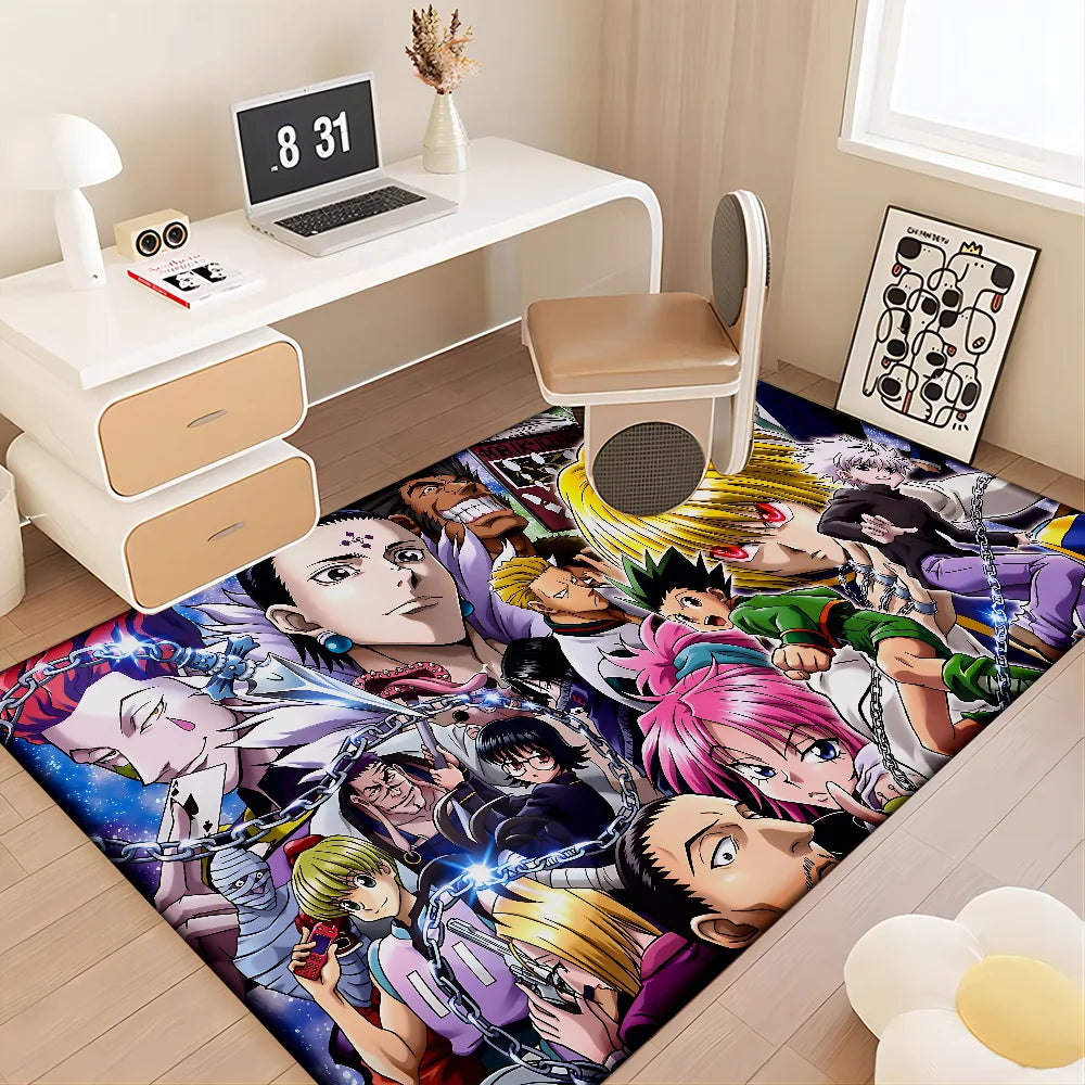 Navak Teppich Hunter X Hunter Anime Flurteppich rutschfeste Waschküchenmatte Wäschedekor Balkon Kind Wohnzimmer Toilettenteppich