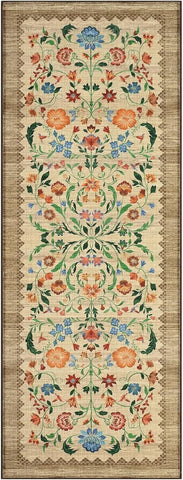 Navak Teppich Läufer für Flur, waschbar, Blumenmuster, langer Teppich, weicher, niedrigfloriger Weihnachtsdekor-Teppich, Schlafzimmer-Bodenmatte, rutschfeste Matten