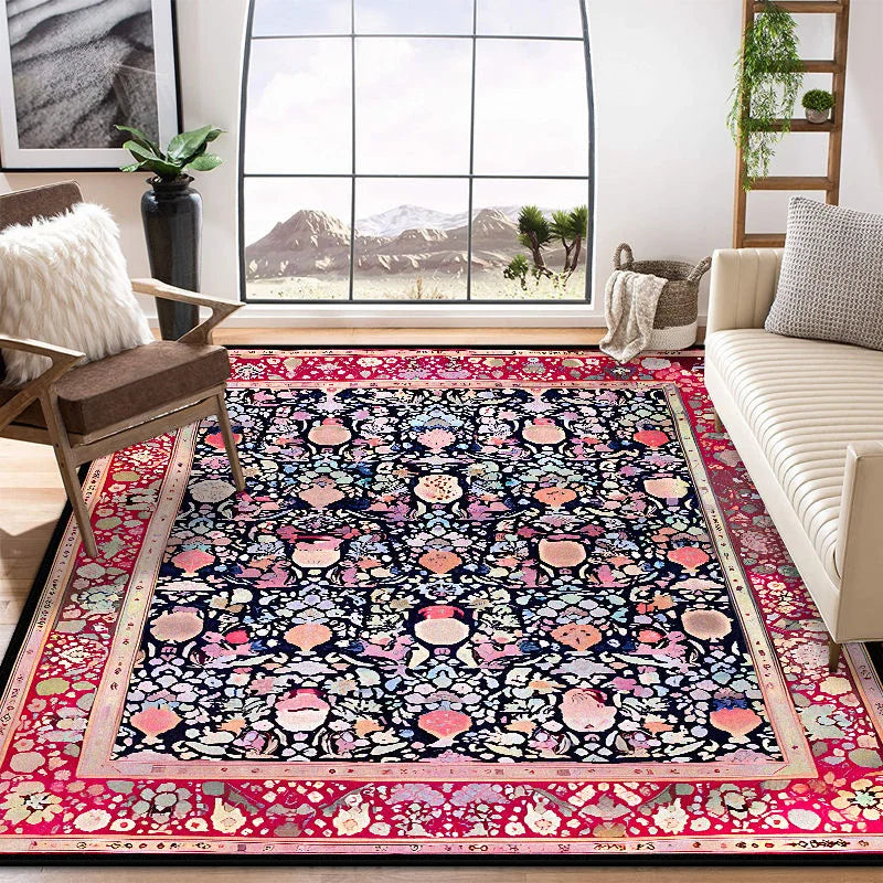 Navak Teppich, flauschig, kurz, großflächig, für Wohnzimmer, persische Retro-Dekoration, für Zuhause, Schlafzimmer, 200 x 300 cm, Lounge, Nachttisch, rutschfeste Fußmatten