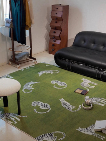 Navak Teppich, moderner nordischer Wohnzimmerteppich, künstlerischer Teppich mit Leopardenmuster, Heimdekoration, bequem, weich, für Schlafzimmer und Nachttisch, rutschfeste Bodenmatte