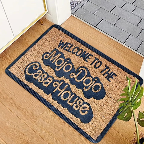 Navak Carpet 1 Stück Polyester-Fußmatte, Willkommen im Mojo Dojo Casa House, rechteckige Eingangsmatte, maschinenwaschbar, für Schlafzimmer und Wohnzimmer
