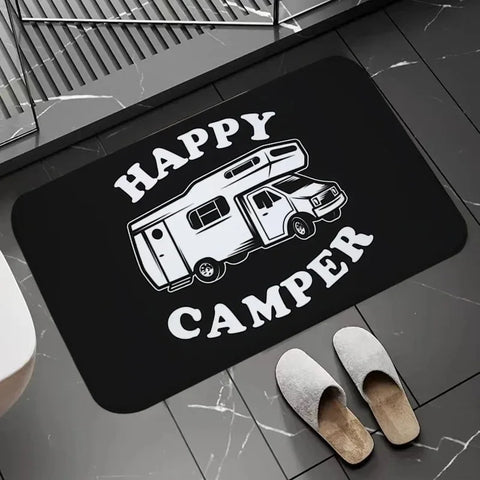 Navak Carpet Happy Campers Teppich, rutschfeste Bodenmatte, maschinenwaschbar, Eingangsteppich für Flur, Schlafzimmer, Küche und Wohnaccessoires, Dekor