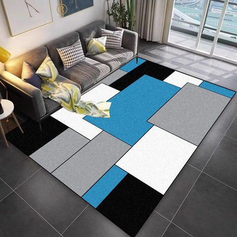 Navak Teppich Gitterdesign Teppich Wohnzimmer Geometrisches Muster Dekoration Sofa Rutschfeste Teppiche 200x300 Lounge Kurze Samt Couchtische Matten