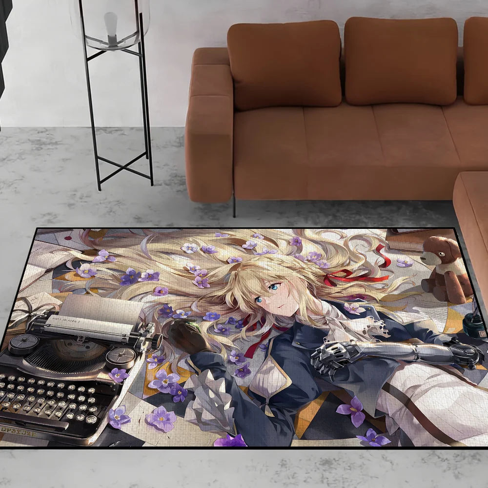 Navak Teppich Fußmatte für Evergarden Badezimmer Dekoration Anime Zimmer Violet Dekor Fußmatte Teppich Eingang Willkommen Bad Küche Teppich