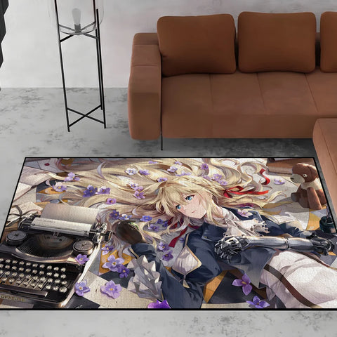 Navak Teppich Fußmatte für Evergarden Badezimmer Dekoration Anime Zimmer Violet Dekor Fußmatte Teppich Eingang Willkommen Bad Küche Teppich