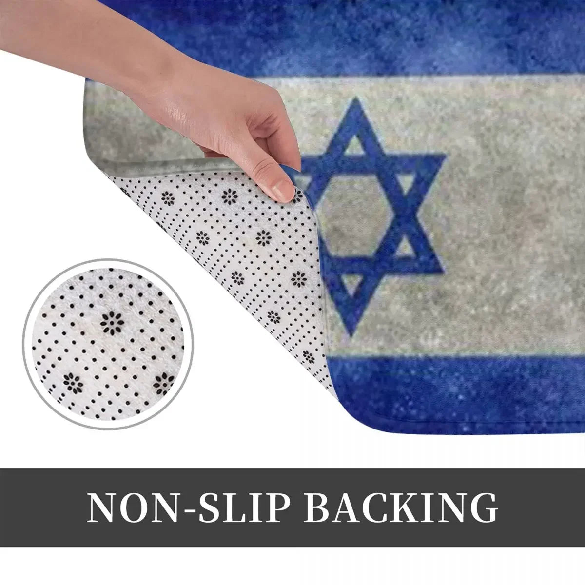 Navak Teppich Israel Flagge Anti-Rutsch-Fußmatte Bodenmatte Sandkratzteppich Teppich für Küche Eingang Zuhause Badezimmer Wohnzimmer Footpad Matten