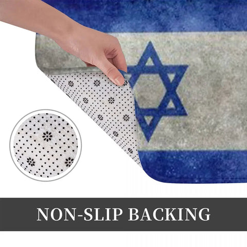 Navak Teppich Israel Flagge Anti-Rutsch-Fußmatte Bodenmatte Sandkratzteppich Teppich für Küche Eingang Zuhause Badezimmer Wohnzimmer Footpad Matten