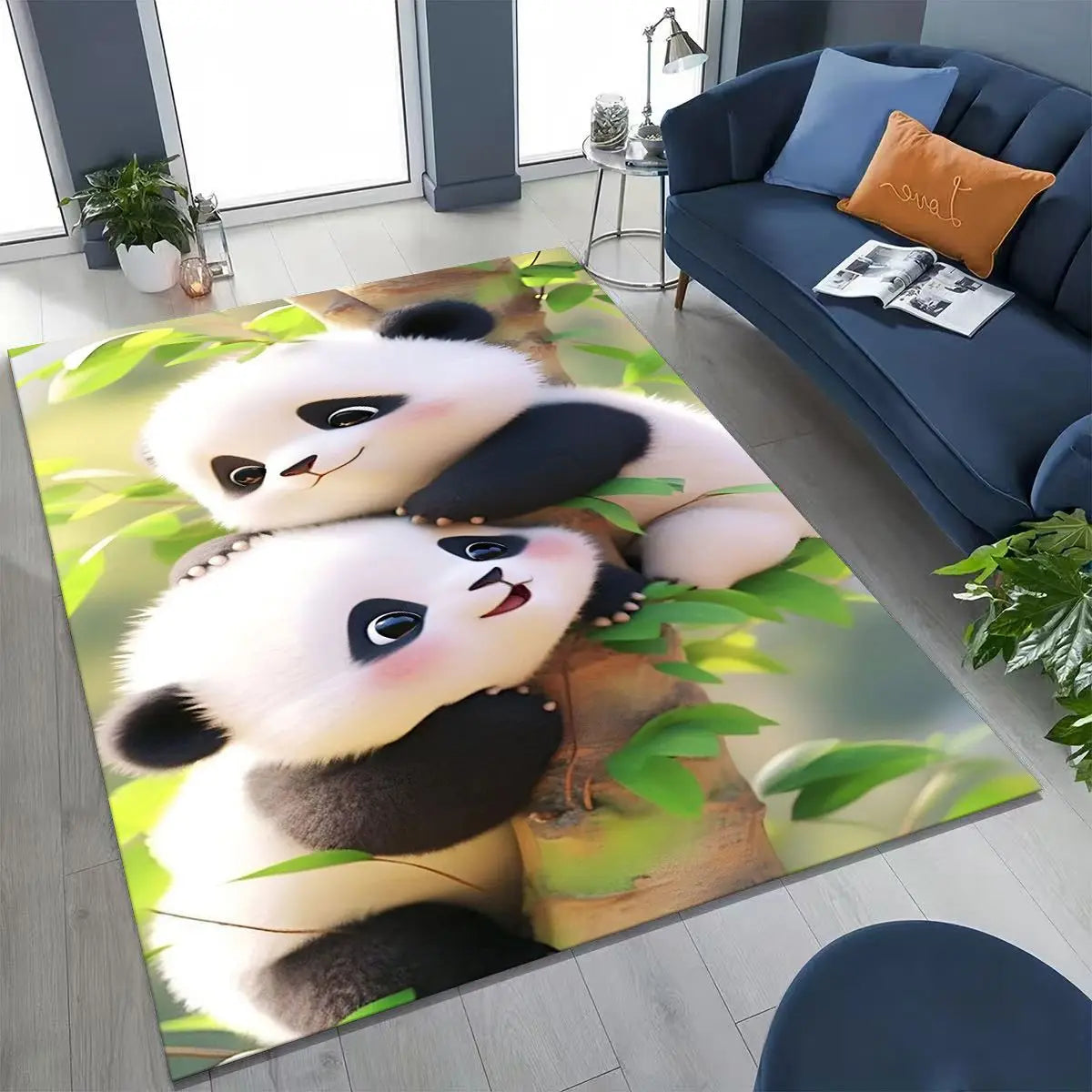 Navak Carpet 27 Style Dream Panda Niedlicher Cartoon-Kunst-Teppich für Schlafzimmer, Wohnzimmer, Sofa, Zuhause, Fußmatte, Dekor, große rutschfeste Bodenmatte für Kinder zum Spielen, Geschenk