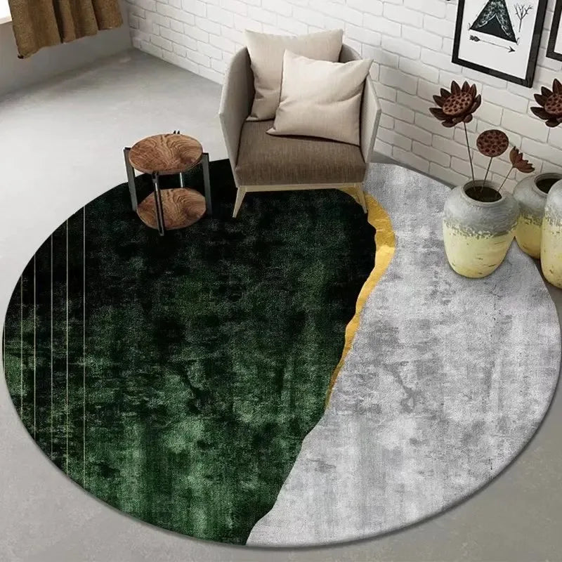 Navak Teppich Abstrakte Kunst Runder Teppich Wohnzimmer Sofa Schlafzimmer Dekorativer Teppich Computerstuhl Bodenmatte Rutschfest