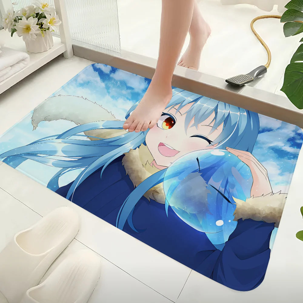 Navak Teppich Dämon Slime Rimuru Tempest Flur Teppich rutschfeste Waschküche Matte Wäsche Dekor Balkon Kind Wohnzimmer WC Teppich