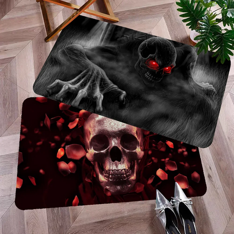 Navak Teppich Dark Horror Skull Anime Bodenteppich Nordischer Stil Home Fußmatte Badezimmer-Toilettenmatten Schlafzimmer Nachttischmatten