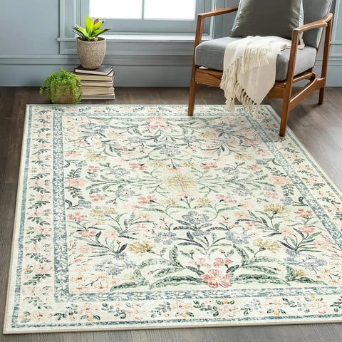 Navak Carpet Exclusive Picks Wohnzimmerteppich, orientalischer persischer mediterraner Retro-Blumenteppich, großflächige Matte, Heimdekoration