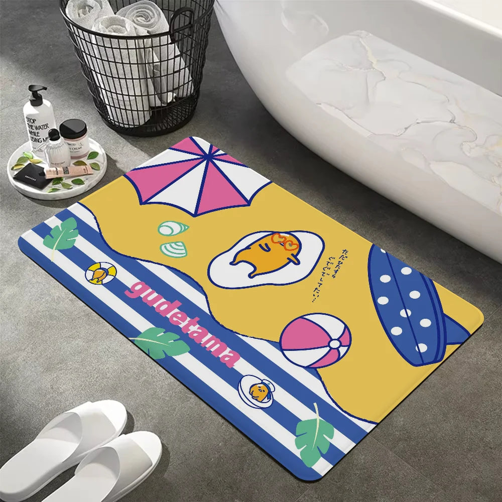 Navak Carpet G-Gudetama L-Lazy Egg Floor Mat INS Style Soft Bedroom Floor House Laundry Room Mat Anti-skid Bedside Area Rugs